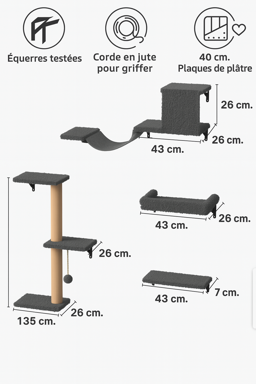 Parcours mural pour chat